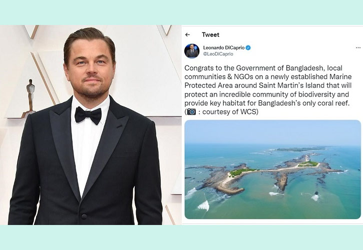 DiCaprio greets Bangladesh on new marine protected area around St Martin's  