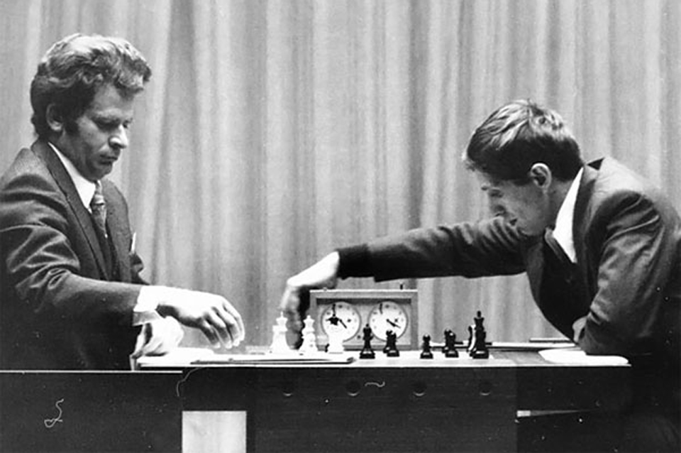 World chess Champion, Boris Spassky of Russia shown being