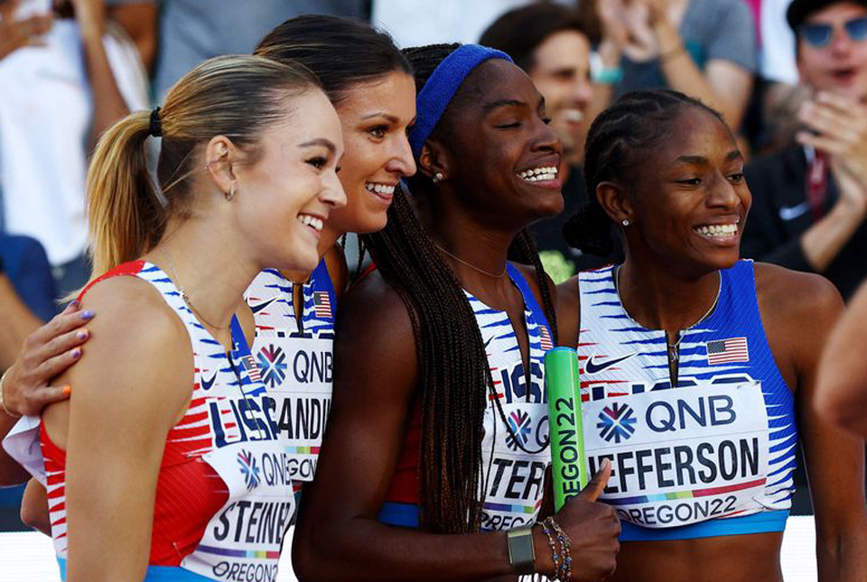 USA win women's world 4x100m relay gold Sports