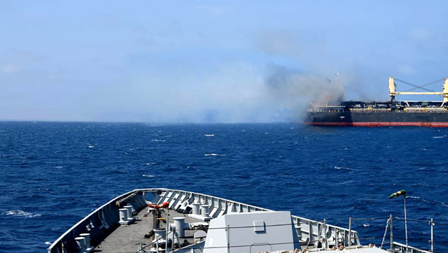 Crew evacuated as ship hit by Yemen rebels drifts in Red Sea