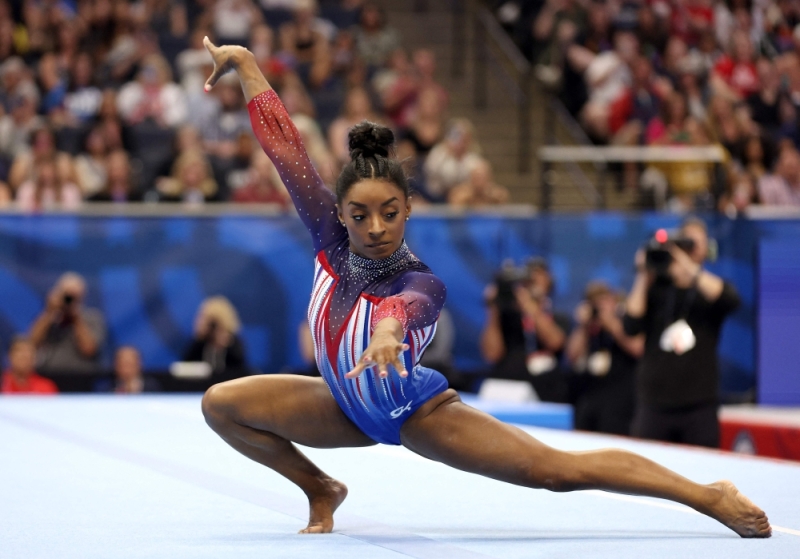 Simone Biles books Paris Olympics berth with US gymnastics trials  all-around win | Sports | Bangladesh Sangbad Sangstha (BSS)
