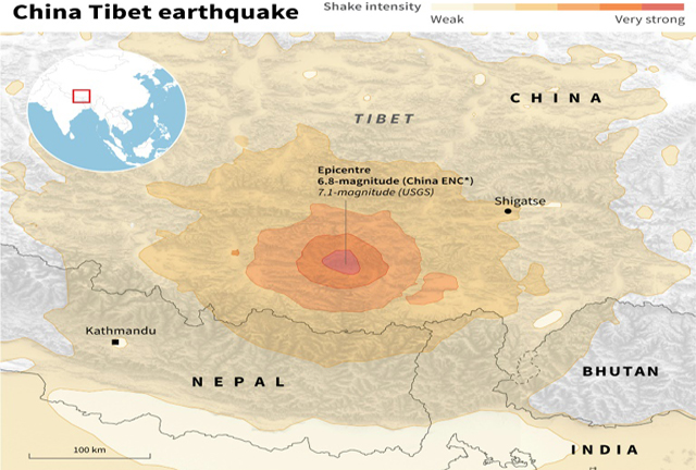 Death toll from quake in China's Tibet rises to 95: state media