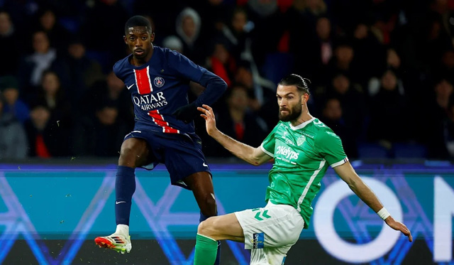 Dembele hits brace as PSG edge out Saint-Etienne