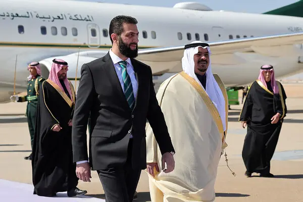 New Syria leader meets Saudi crown prince on first foreign visit