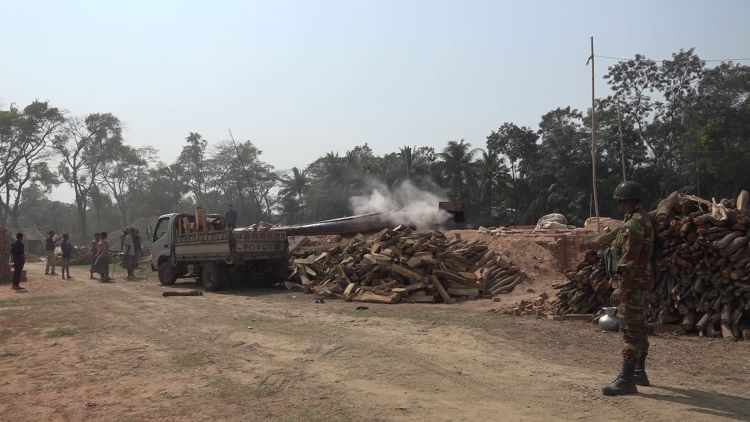 Illegal brick kiln demolished in Lakshmipur