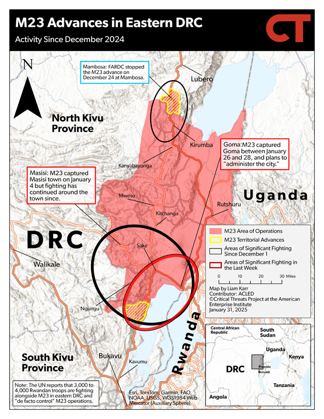 M23 pushing advance toward 'strategic zones' in DR Congo, warns UN