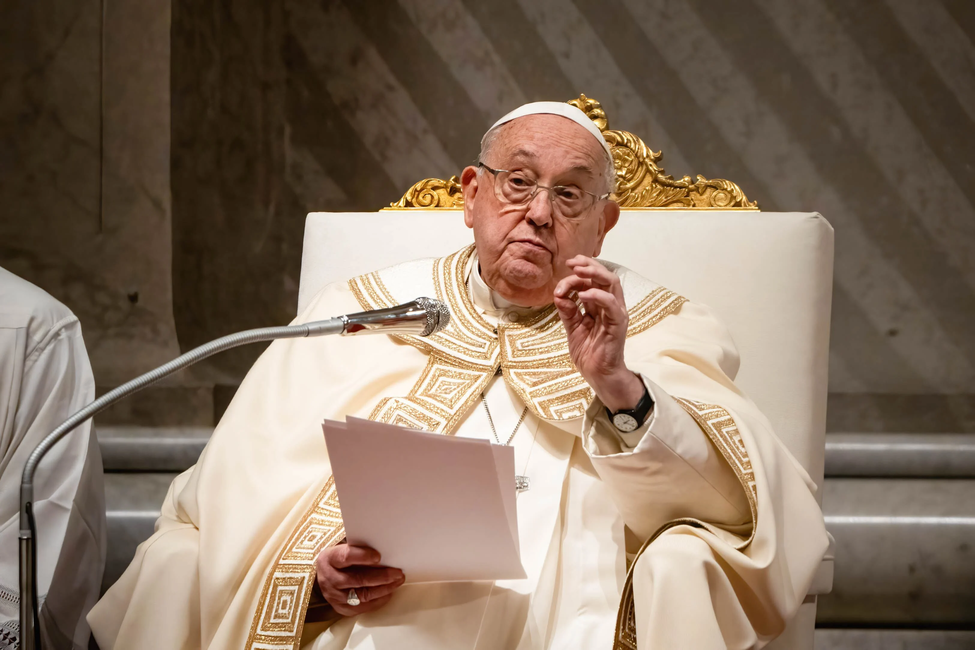 Hospitalised Pope had peaceful night, up and eating: Vatican