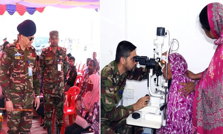 Army provides free treatments, medicines to 300 eye patients in Rangpur