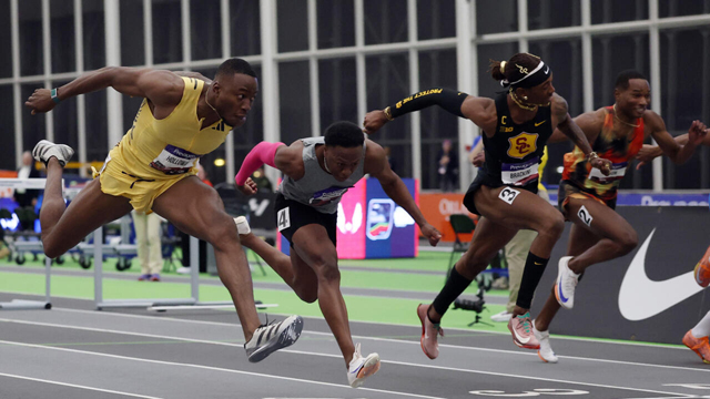 Holloway, Russell cruise to hurdles wins at US indoor championships