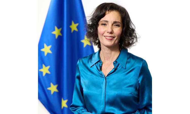 EU Commissioner Lahbib in city 