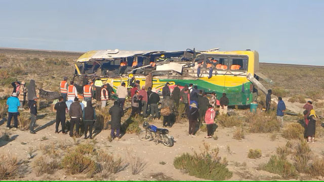 At least 37 dead in Bolivia after two buses collide