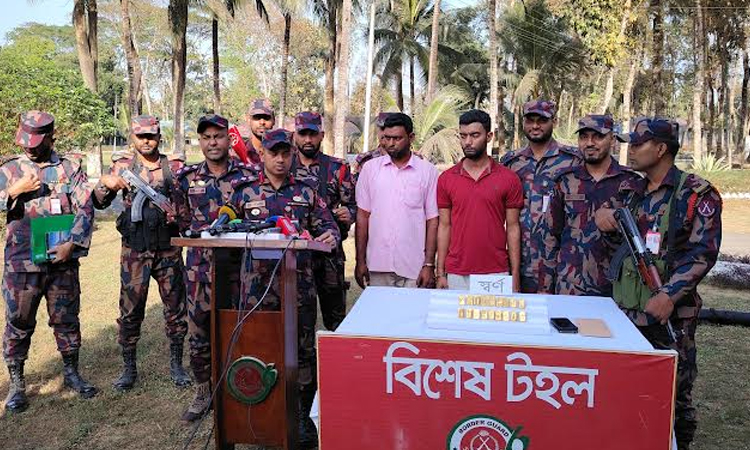 18 gold bars weighing 2.411kg seized, 2 held from Chuadanga 