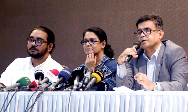 Chief Adviser's Press Secretary Shafiqul Alam spoke at a press briefing today at Foreign Service Academy in the capital. Photo: BSS