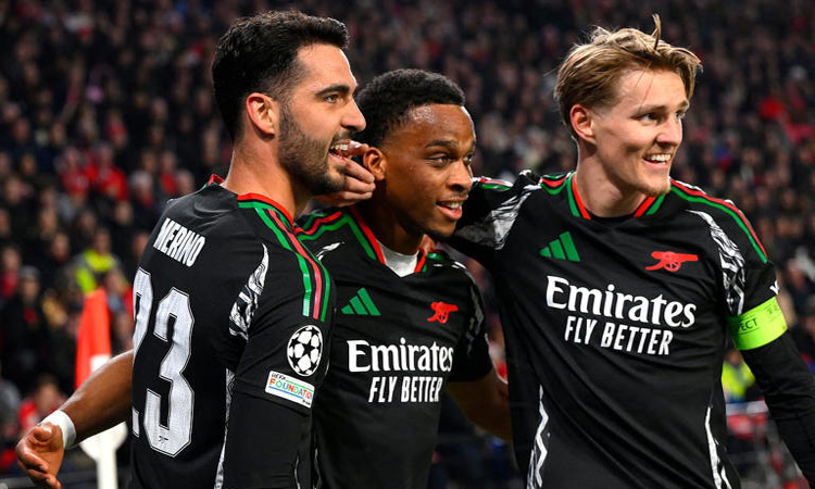 Young Gunners fire rampant Arsenal into Champions League box seat against PSV     