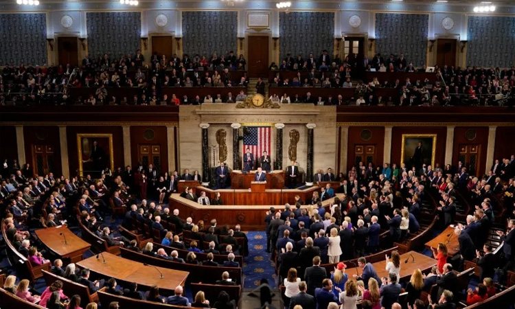 Trump's addresses a tense Congress on partisan night     