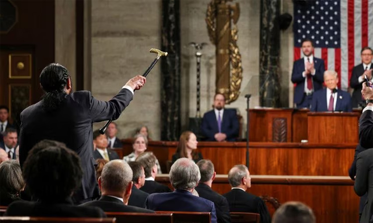Democratic lawmaker ejected from US Congress for booing Trump     