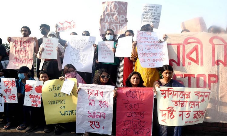 Protest rally held for stopping violence against women