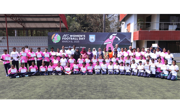 Women footballers celebrate AFC Women's Football Day