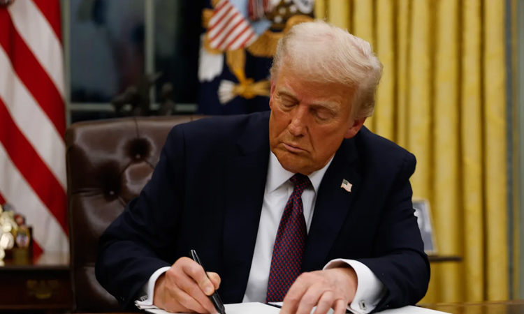 Trump signs decree on cuts to structure in charge of foreign policy outreach