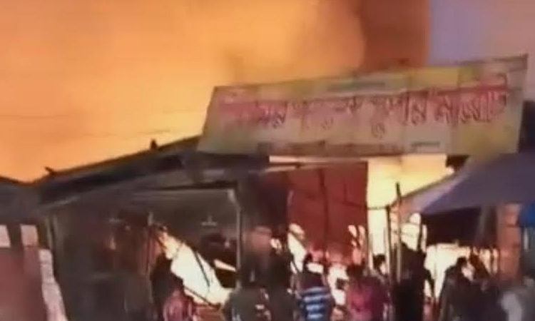 A makeshift Eid market gutted in Khulna