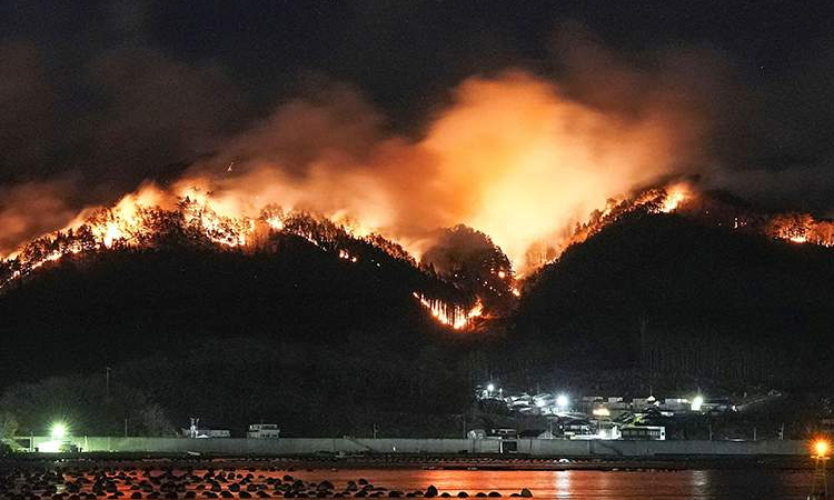 Wildfire in Japan's Okayama continues to spread