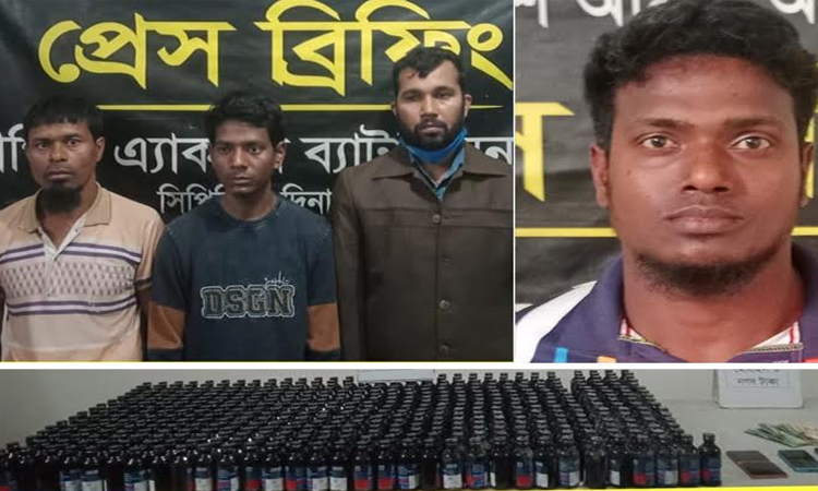 4 held with huge phensedyl in Thakurgaon, Lalmonirhat