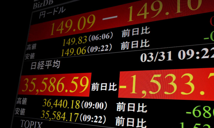Tokyo's Nikkei index, shaken by US tariffs, closes down 4%