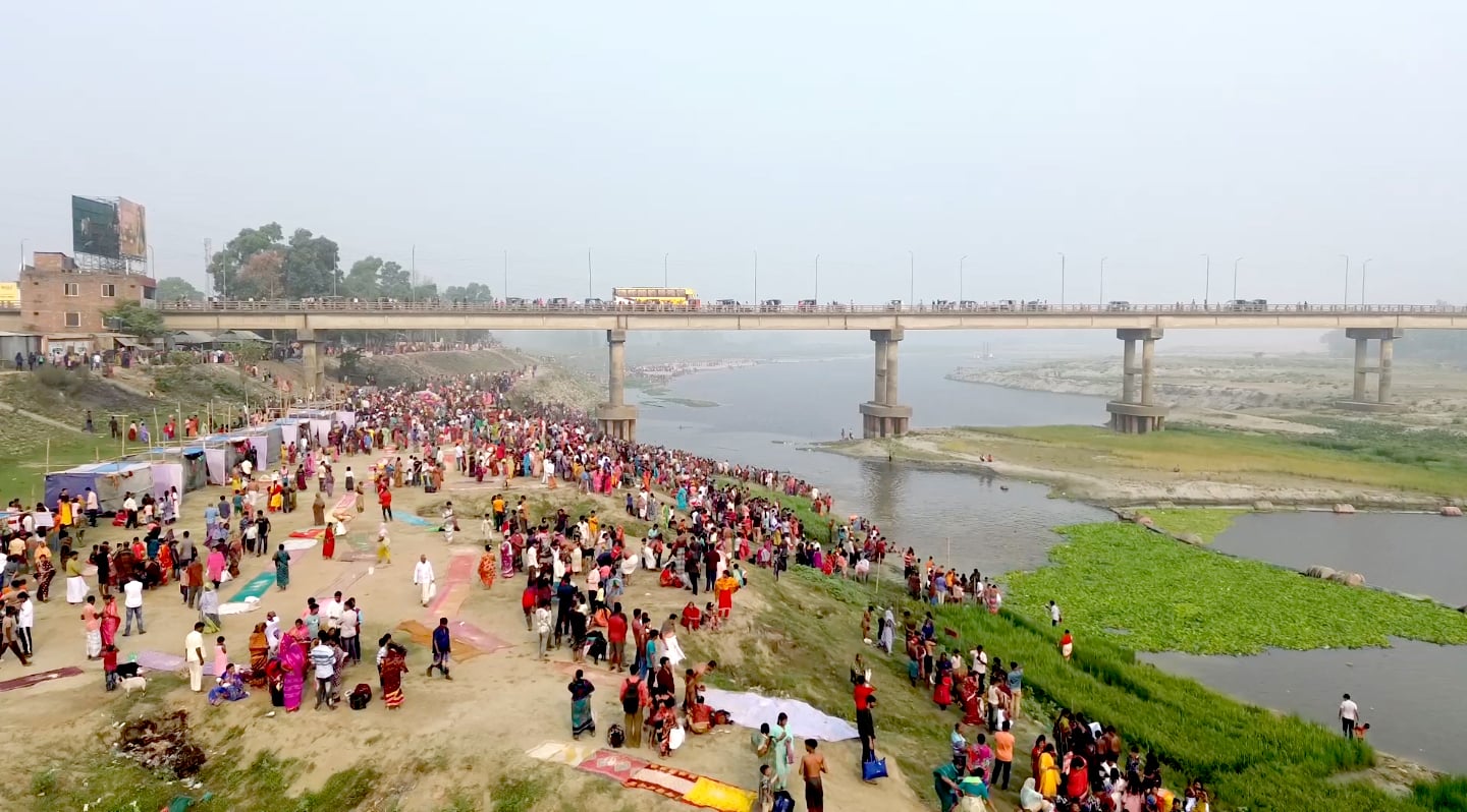 Hindu community celebrates Astami Snan in Jamalpur