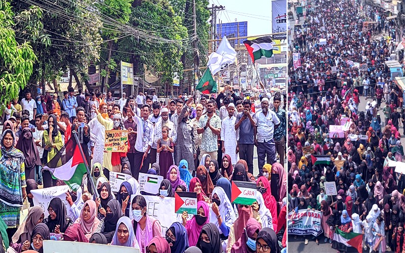 Thousands rally in Rangpur protesting Israeli aggression in Gaza 