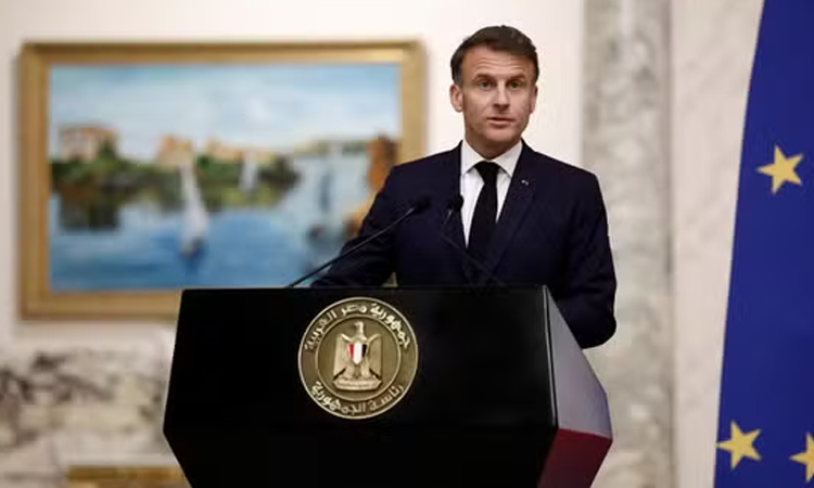 Macron tours Egypt aid outpost for Gaza