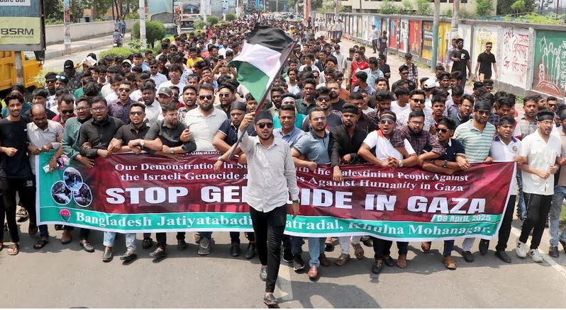 Khulna JCD, ICS for ending crimes against humanity in Gaza