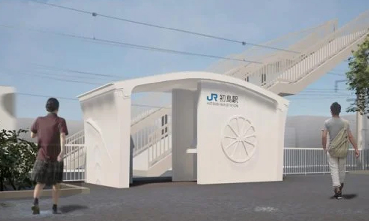 Japanese firms build 3D-printed train station in a week