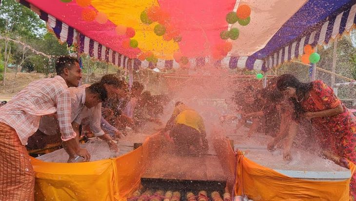 Marmas in CTG enjoy water-sprinkling on Pahela Baishakh