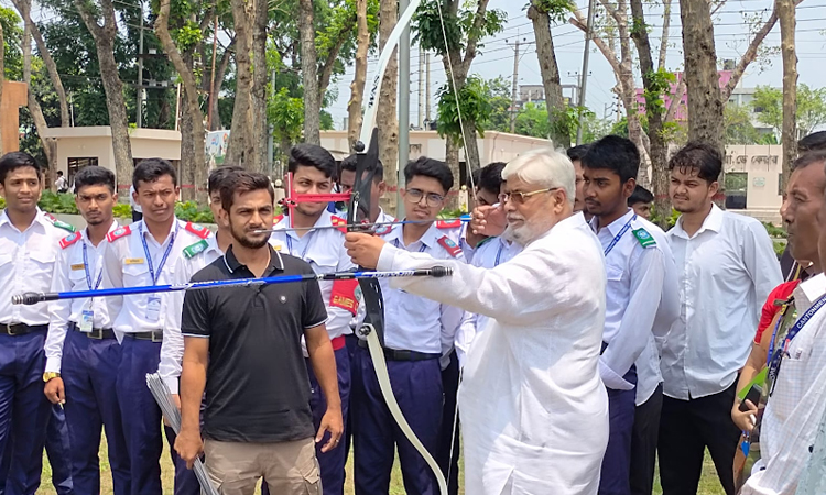 Chapal distributes archery equipment to Jessore Cantonment College
