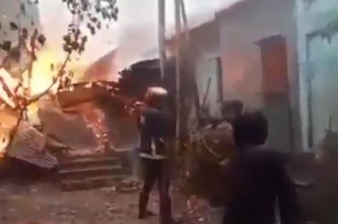 Lightning strike gutted four houses in Habiganj