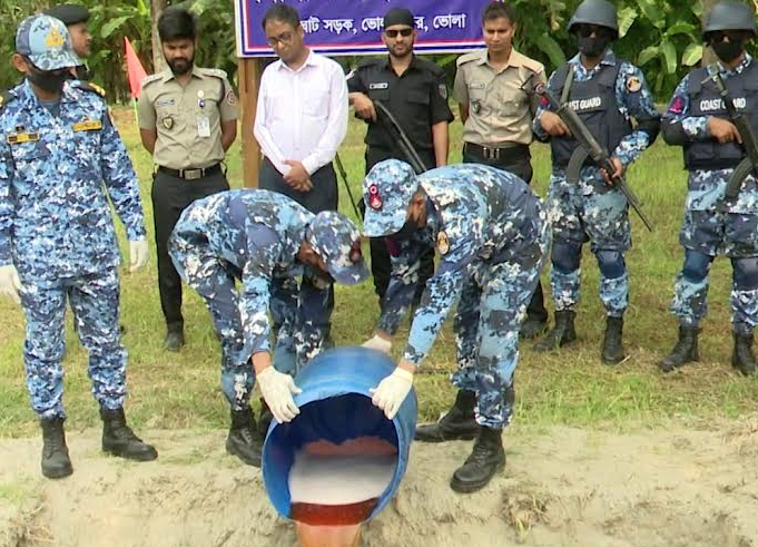 Coast Guard destroys 3 lakh yaba tablets in Bhola