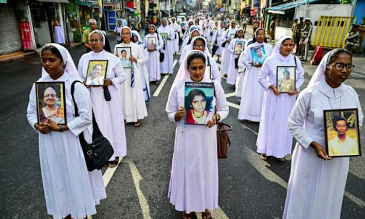 Sri Lanka Catholics protest on Easter bombing anniversary