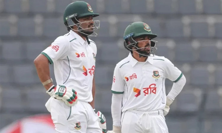 Captain Shanto leads Bangladesh's fightback on rain-hit day 