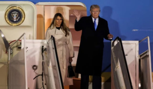 'Busy' Trump treats Melania to Air Force One birthday dinner
