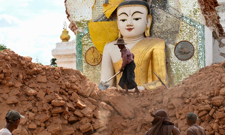 Myanmar marks month of misery since historic quake