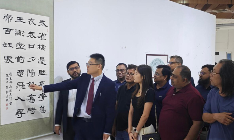 Maiden Chinese calligraphy exhibition begins in city 