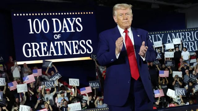 Trump celebrates 100 days in office with campaign-style rally