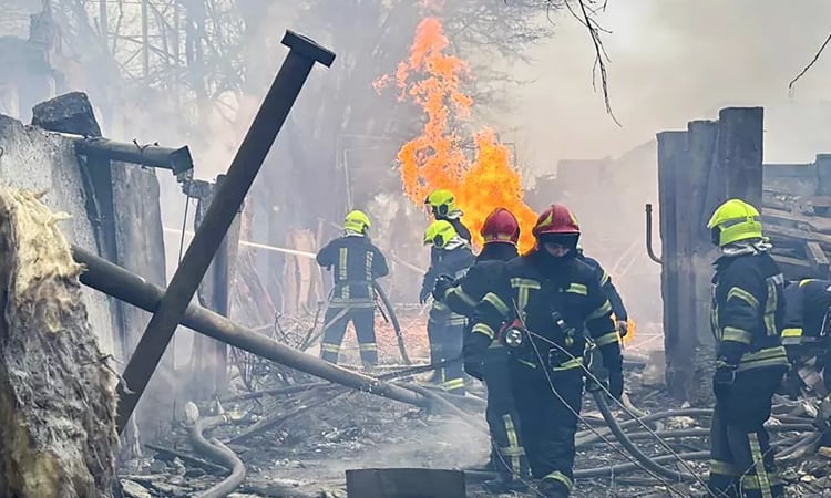 Russian strike kills two, wounds 15 in Ukraine's Odesa: emergency services