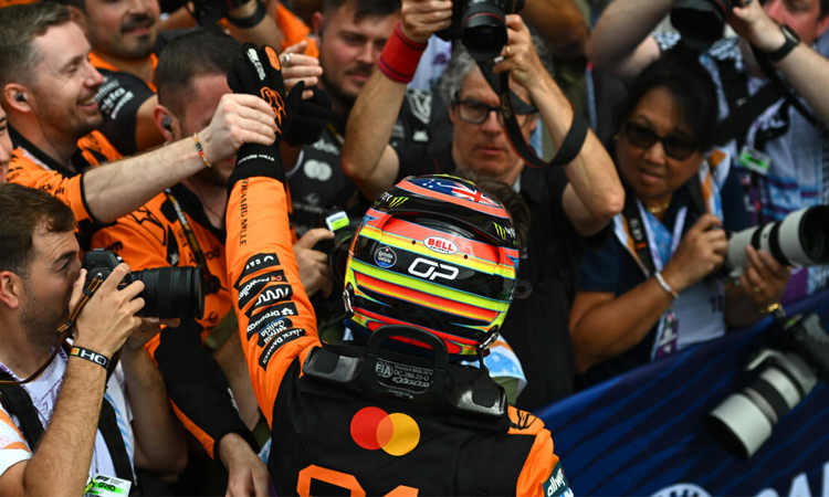 Three in a row Piastri wins in Miami to lead McLaren one-two
