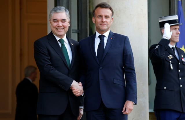 Macron hosts Turkmenistan leader in rare Paris talks