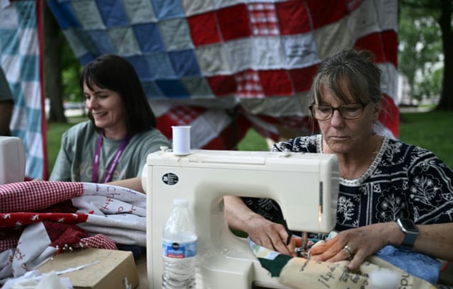 'No one is illegal': Mormon women stage patchwork protest in Washington