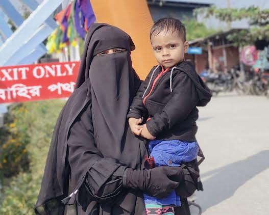 Fazlul's wife, Rani Begum and son. Photo: BSS