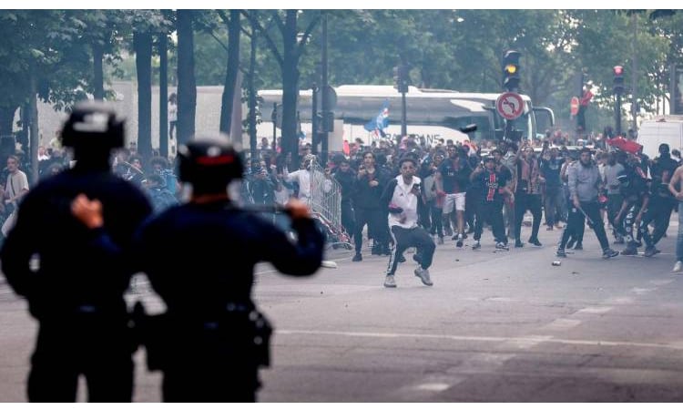 French police detain dozens after football celebrations
