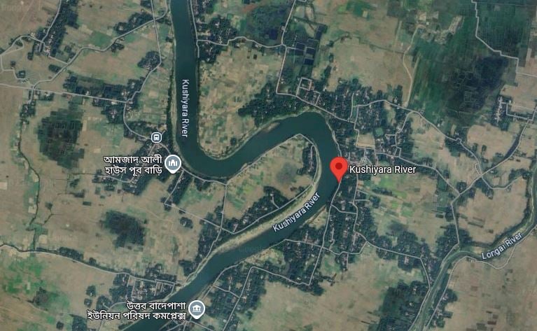 Water level in Kushiyara flowing above danger level, flooding large areas