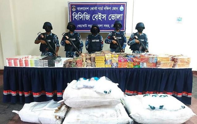 Coast Guard seizes illegal goods worth Tk 7cr in Bhola